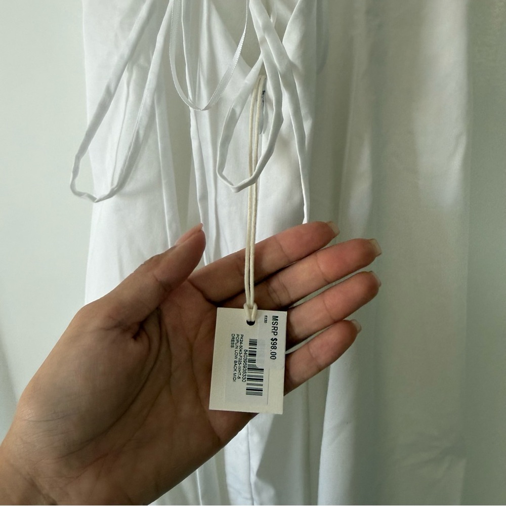 KHY NWT POPLIN LOW BACK MIDI DRESS - Picture 14 of 16